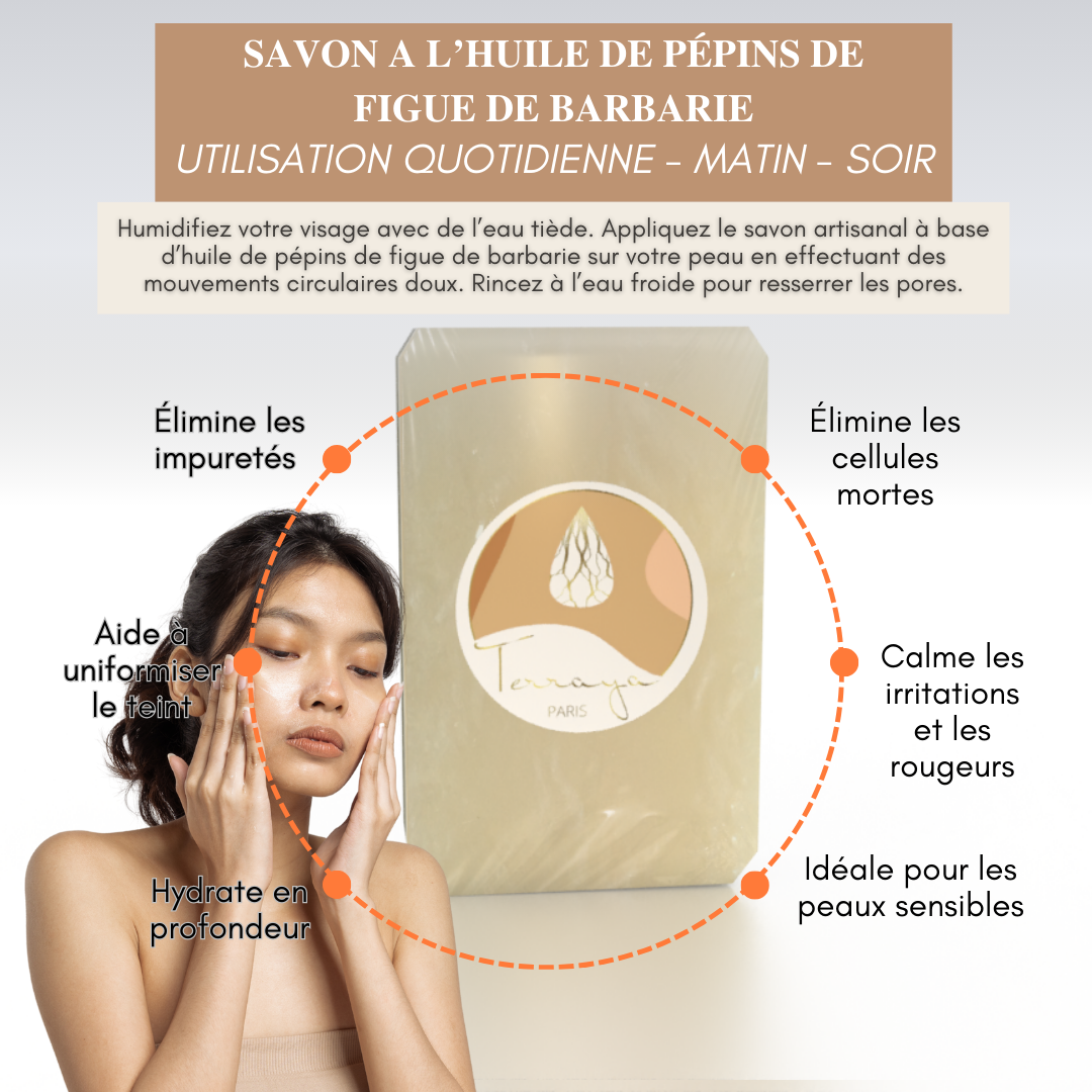 Savon à l'Huile de Pépins de Figue de Barbarie - 70g