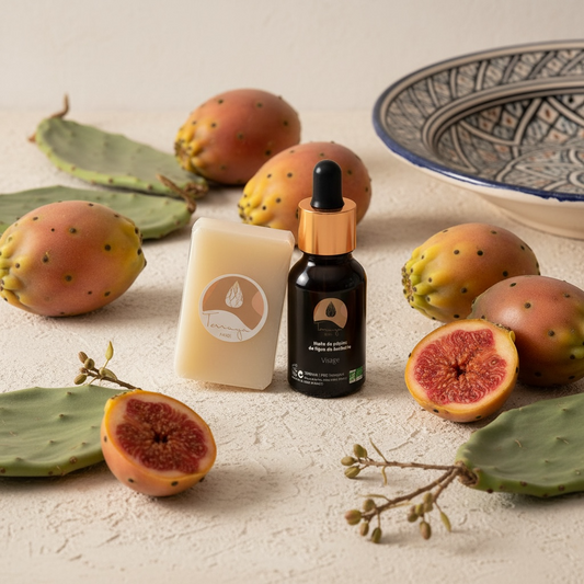 Duo Peau parfaite  : Huile  & Savon à l'Huile de Pépins de Figue de Barbarie