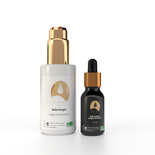 DUO - Huile de Pépins de Figue de Barbarie BIO - Huile d'Argan BIO